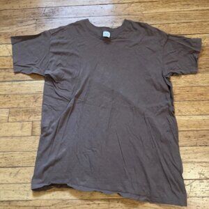 Vintage US Blank Brown T Shirt Size XL, Sigle Stitch